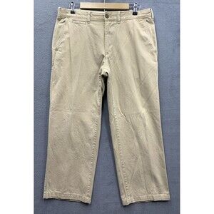 Eddie Bauer Legend Wash Pants Mens Khaki Straight Fit Career Flat Front  36X30